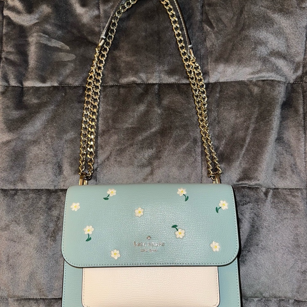 Kate Spade Mint Green Floral Shoulder Bag